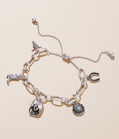 Sterling & Stitch Western Charm Bracelet front view
