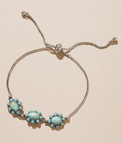 Sterling & Stitch Turquoise Chain Bracelet front view