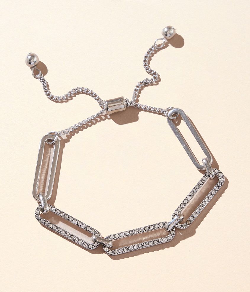 BKE Glitz Paperclip Chain Bracelet front view