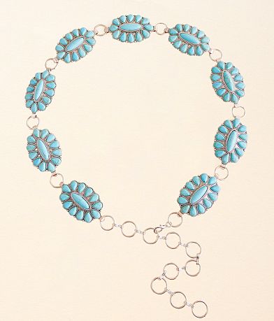 BKE Turquoise Stone Chain Belt front view