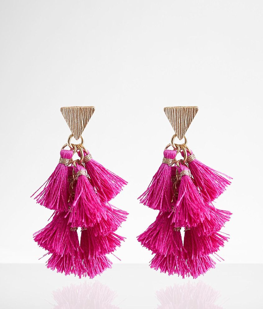 boutique by BKE Layered Tassel Earring front view