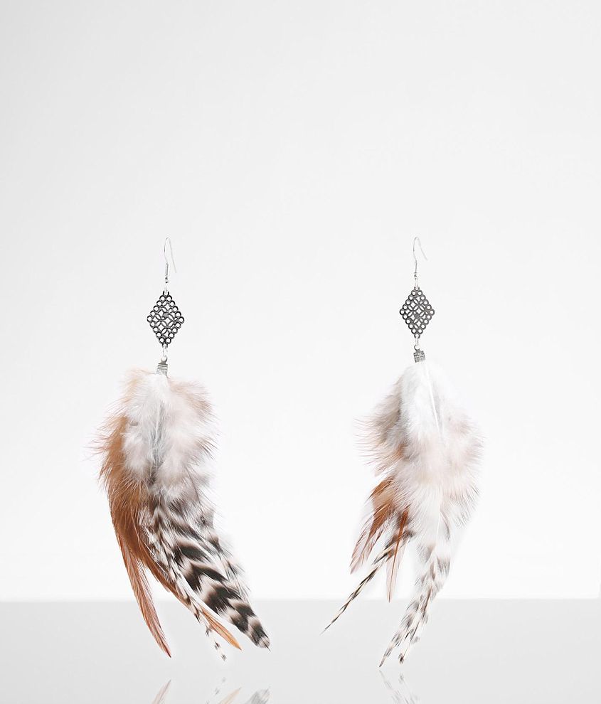 boutique by BKE Feather Drop Earring front view