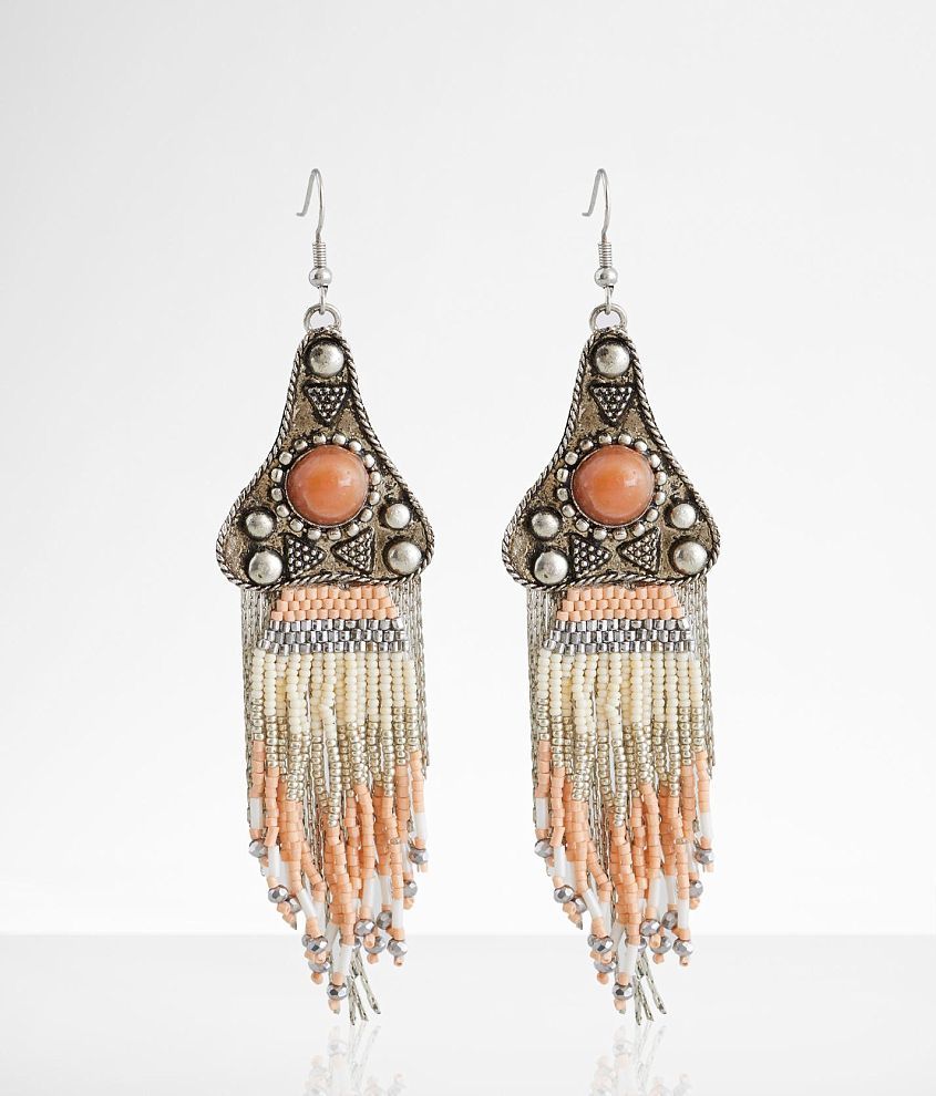 boutique by BKE Layered Fringe Western Earring front view