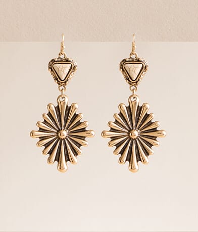 Sterling & Stitch Western Drop Earring front view