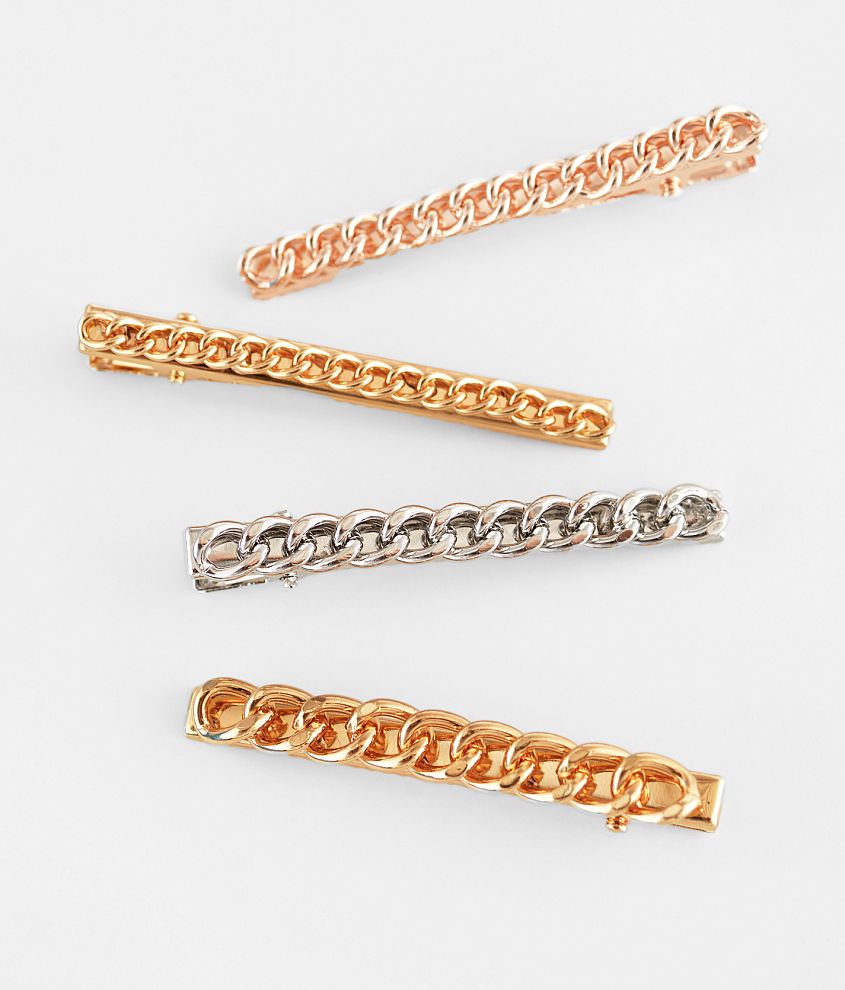 BKE 4 Pack Chainlink Hair Clips front view