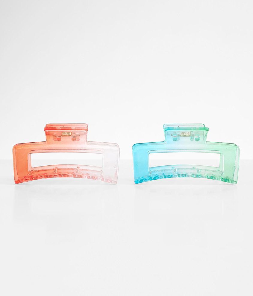 boutique by BKE 2 Pack Clear Hair Claw Clips Women's Hair Accessories in Pink Blue Multi Buckle