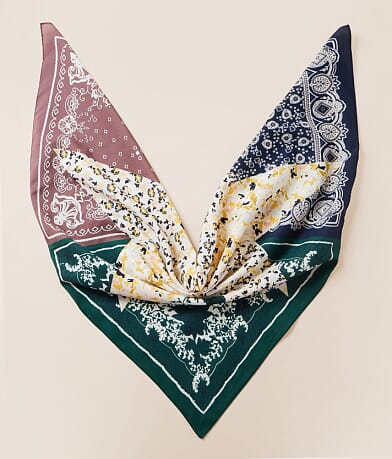 BKE Mixed Print Fashion Scarf front view