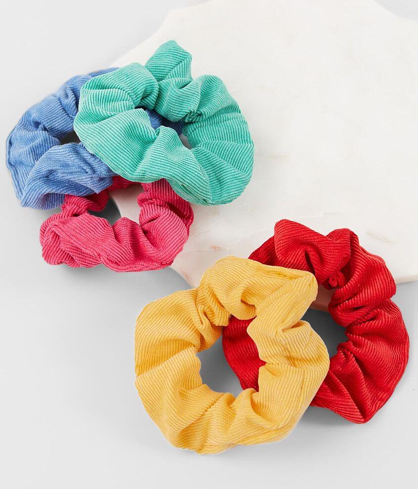 BKE 5 Pack Corduroy Hair Scrunchies front view
