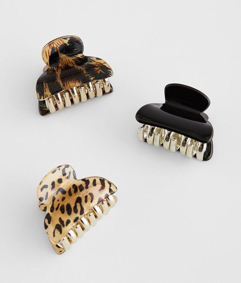 3 Pack Animal Print Hair Clips - Women
