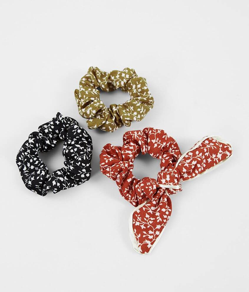 BKE 3 Pack Floral Hair Scrunchies front view