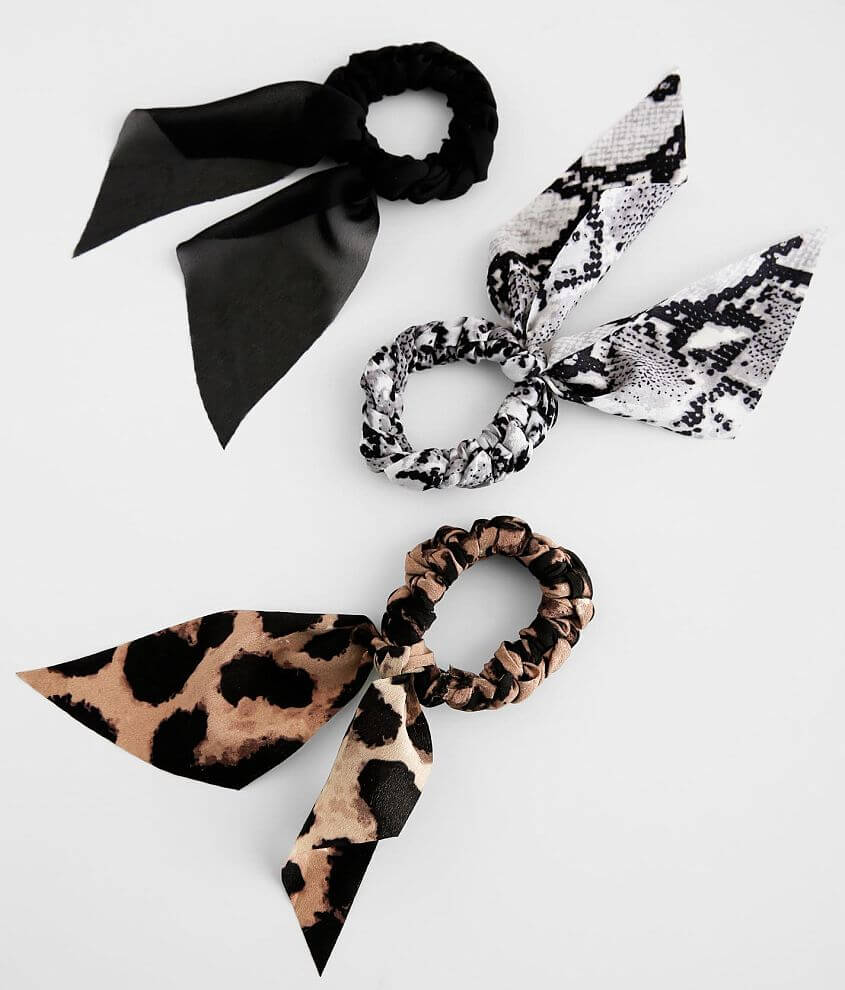 BKE 3 Pack Hair Scarf Scrunchie Set front view