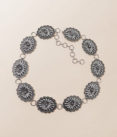 Sterling & Stitch Concho Chain Belt front view