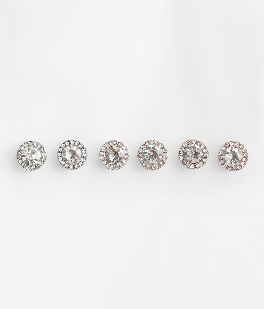 boutique by BKE 3 Pack Glitz Stud Earrings front view