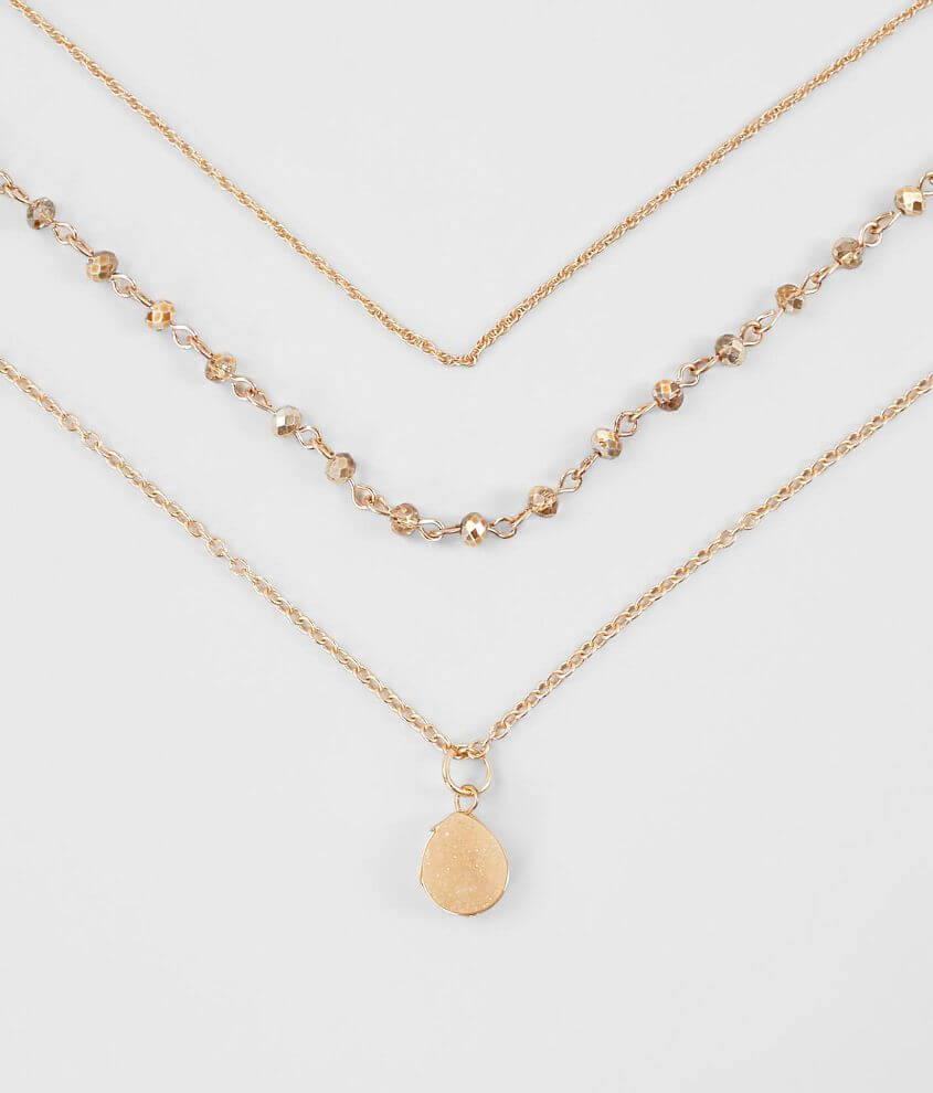 BKE Dainty Druzy Necklace Set front view