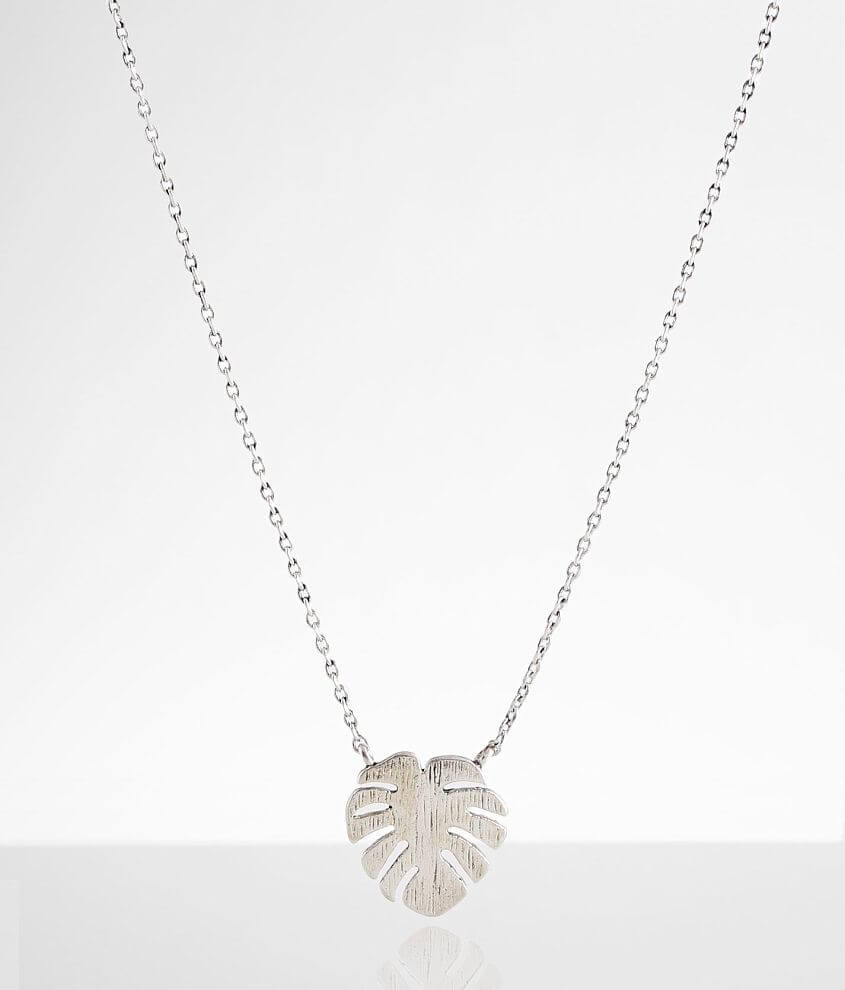 BKE Dainty Palm Leaf Necklace front view
