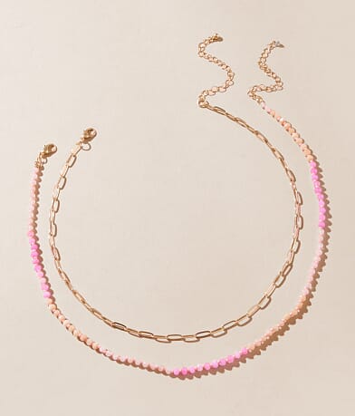 boutique by BKE 2 Pack Beaded Necklace Set front view