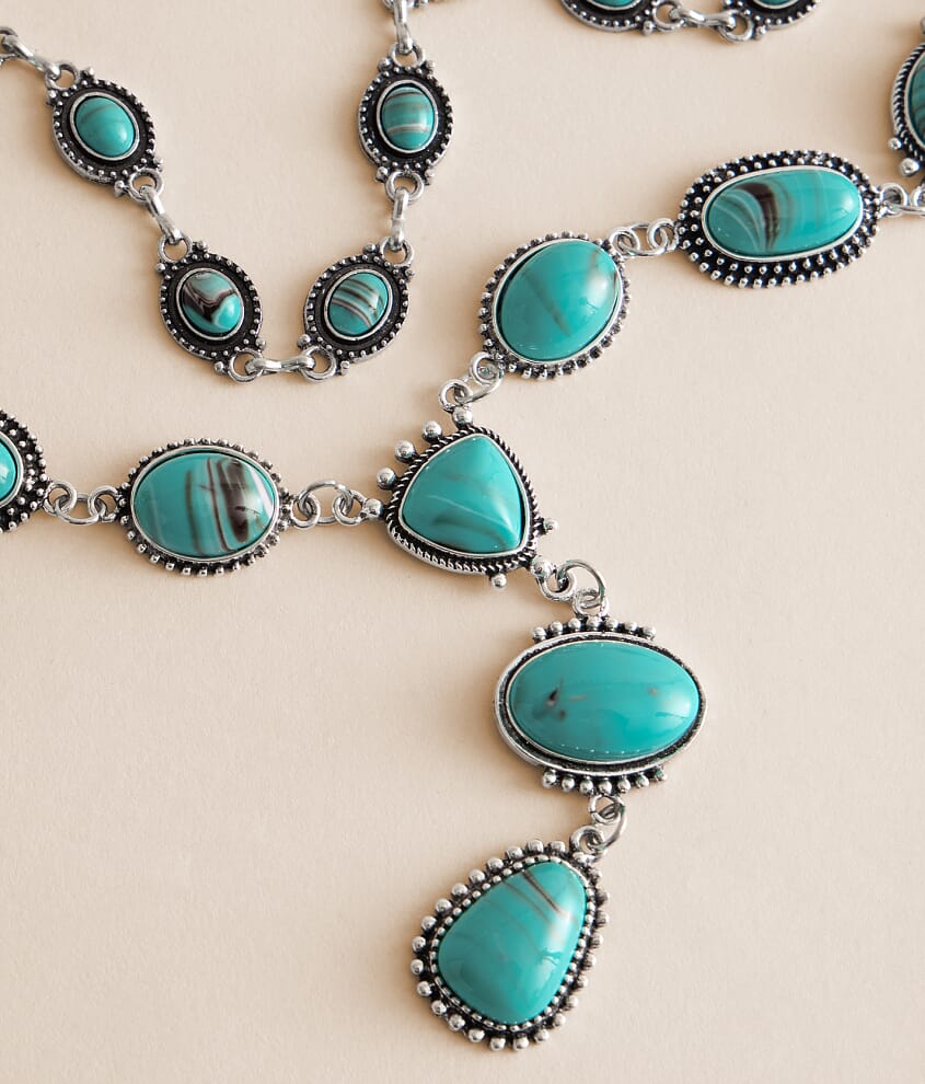 2 Pack Turquoise Western Necklace Set