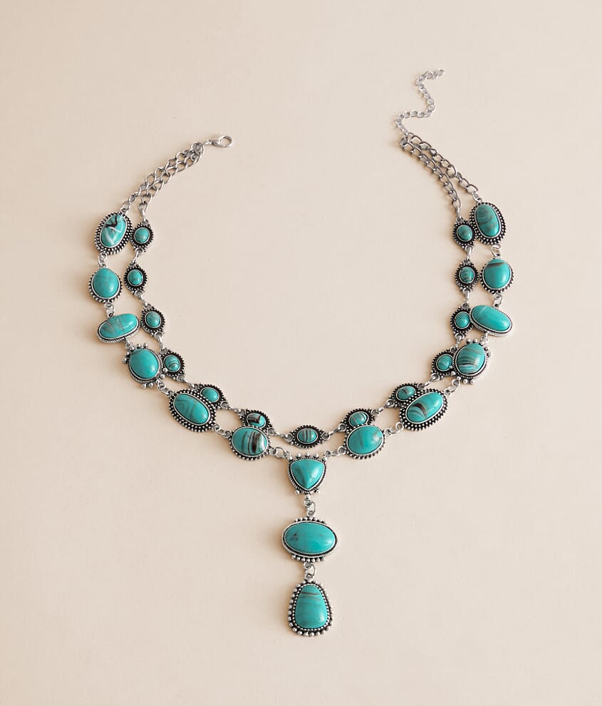 2 Pack Turquoise Western Necklace Set