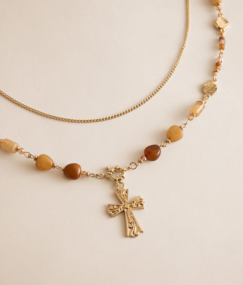 2 Pack Cross Pendant Necklace Set - thumbnail 2