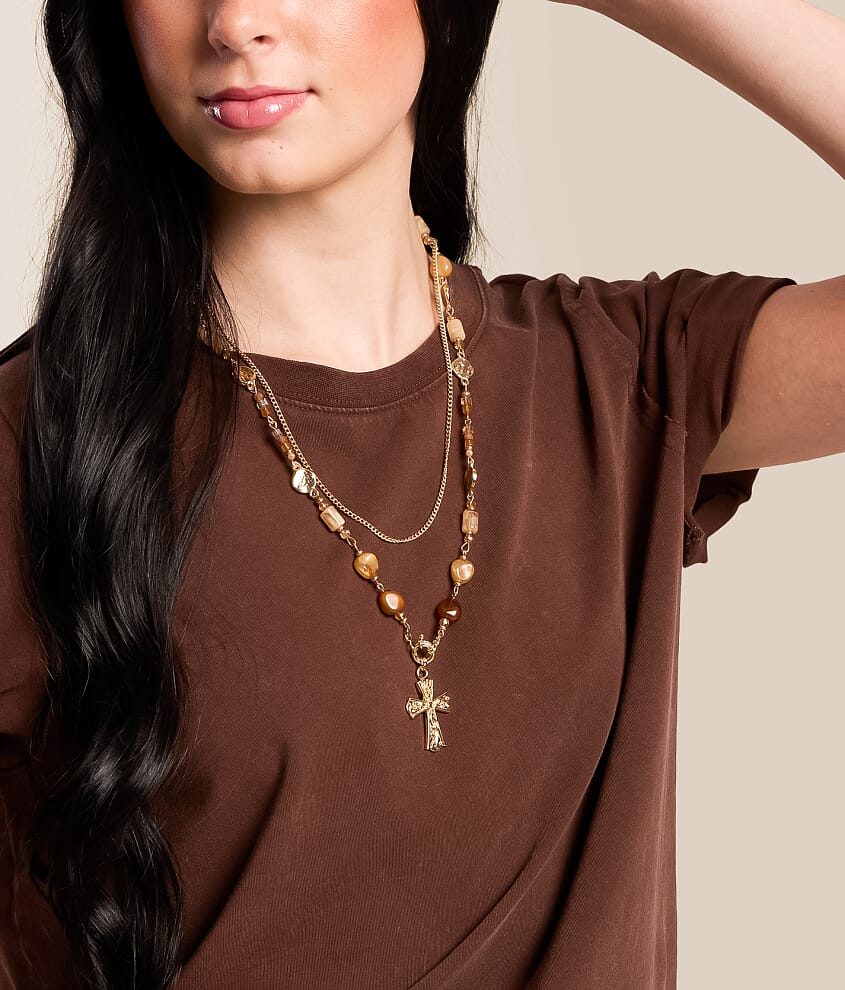 2 Pack Cross Pendant Necklace Set - thumbnail 3