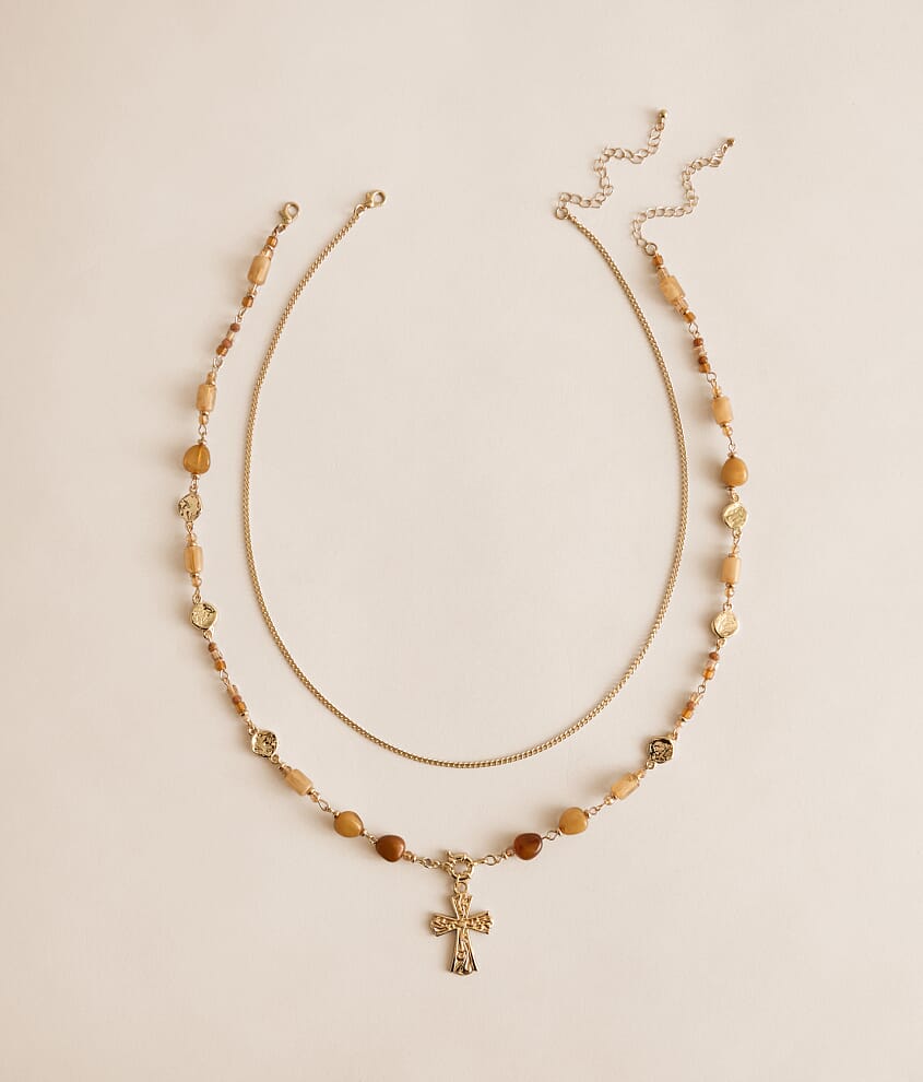 2 Pack Cross Pendant Necklace Set