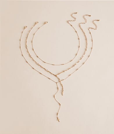 3 Pack Cross Necklace Set