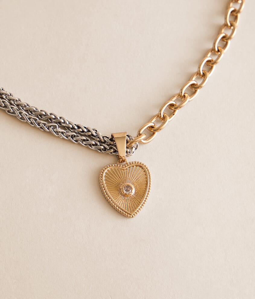 Two Tone Heart Necklace - thumbnail 2