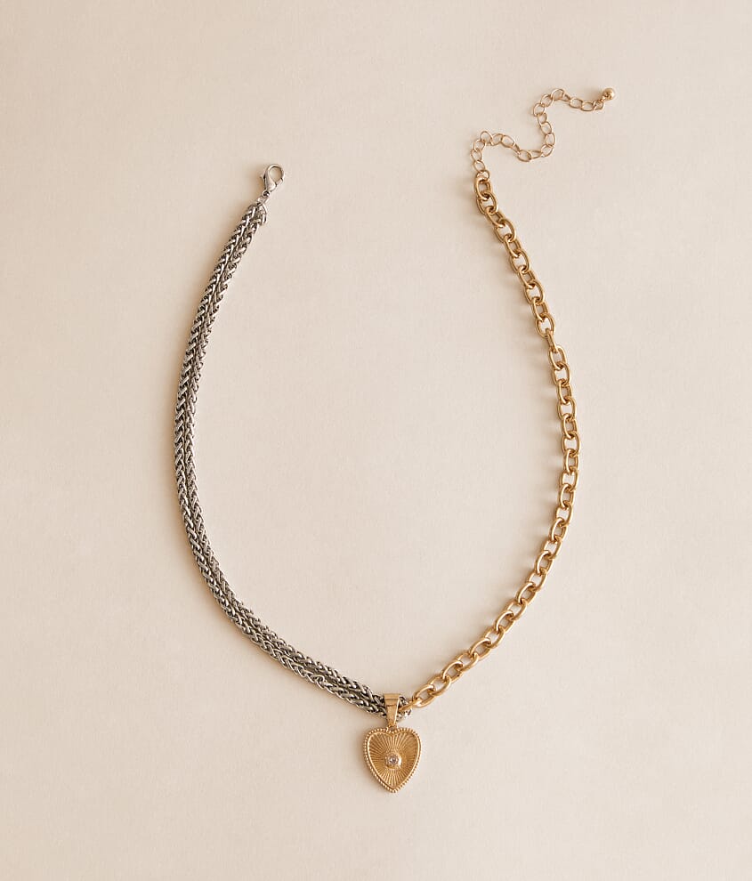 Two Tone Heart Necklace