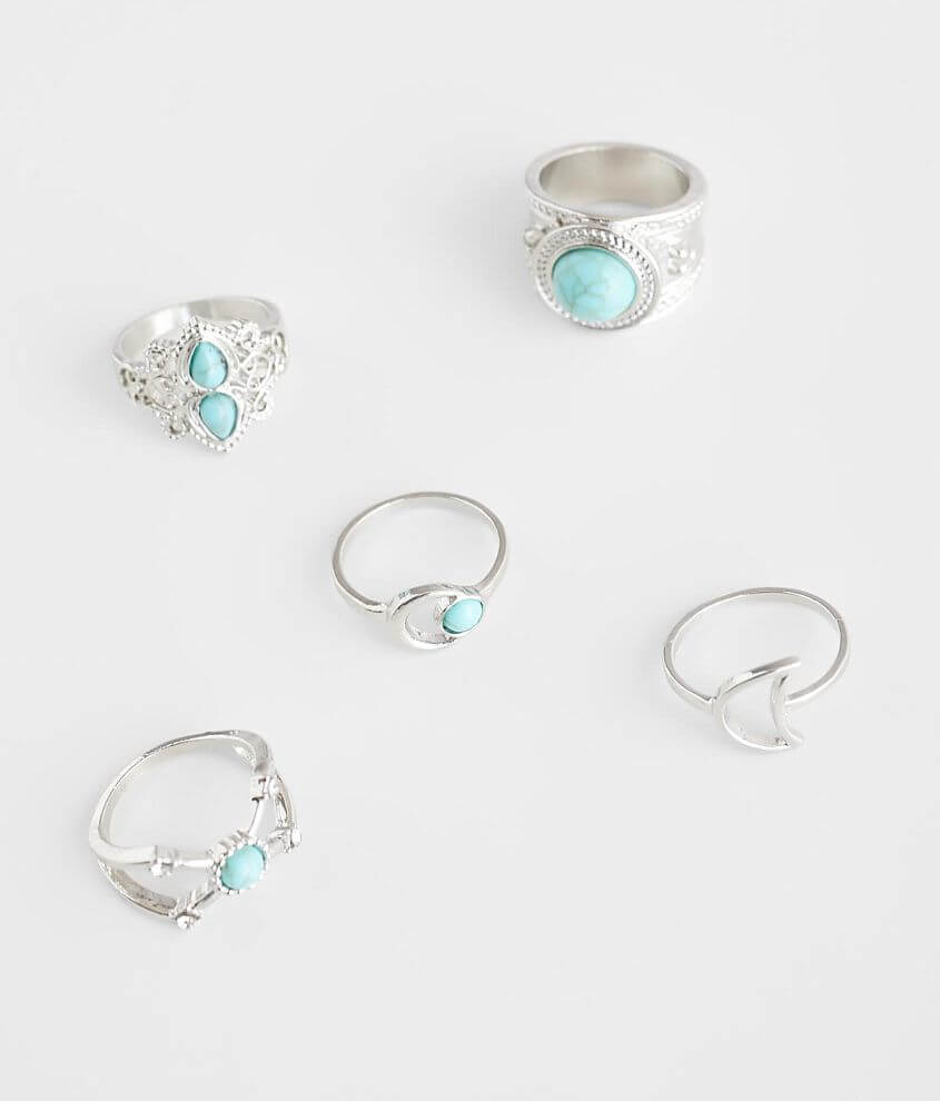 BKE 5 Pack Turquoise Ring Set front view