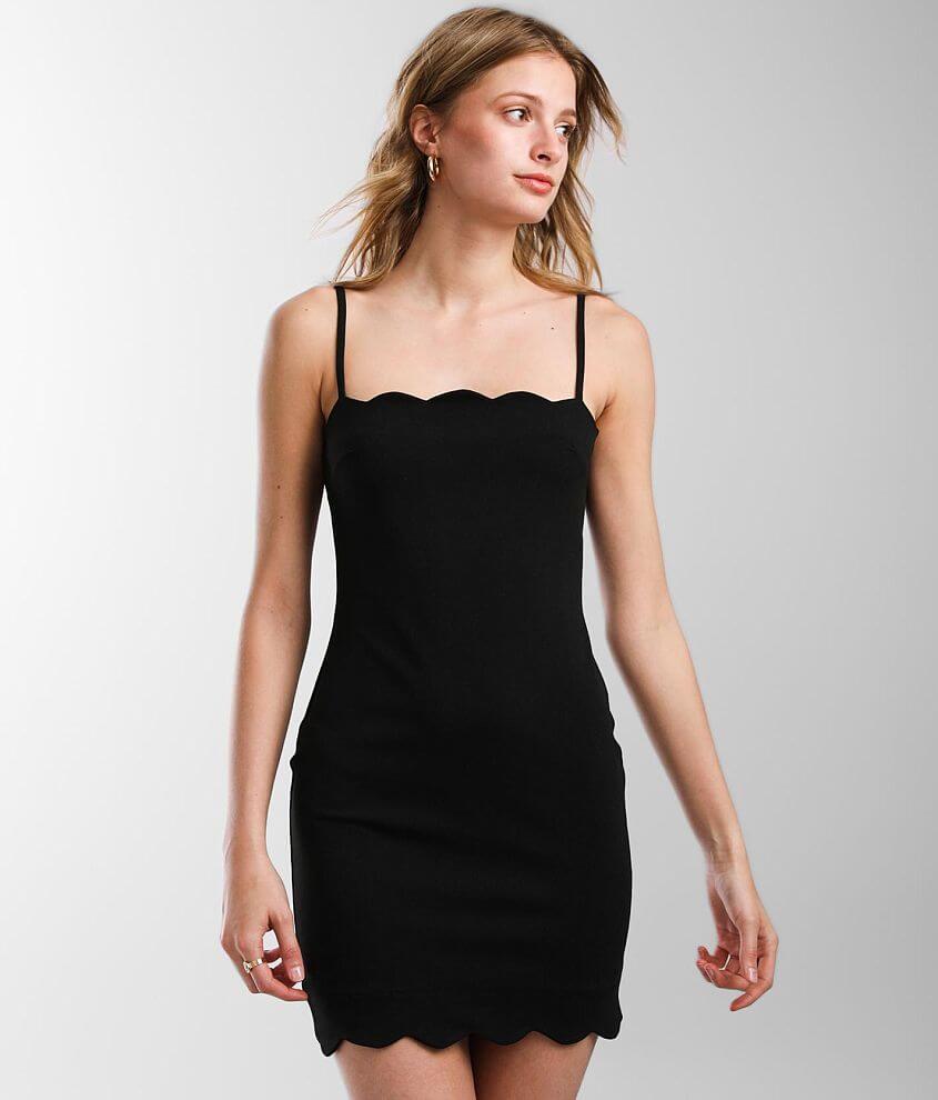 Iris Scalloped Trim Mini Dress - Women's Dresses in Black | Buckle