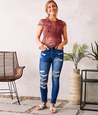 Haute Monde Crochet Floral Lace Top MISC_DETAIL_2