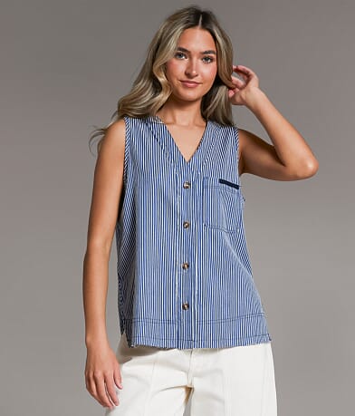 BKE Striped Vest front view
