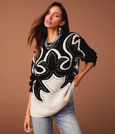 Sterling & Stitch Western Sweater front view