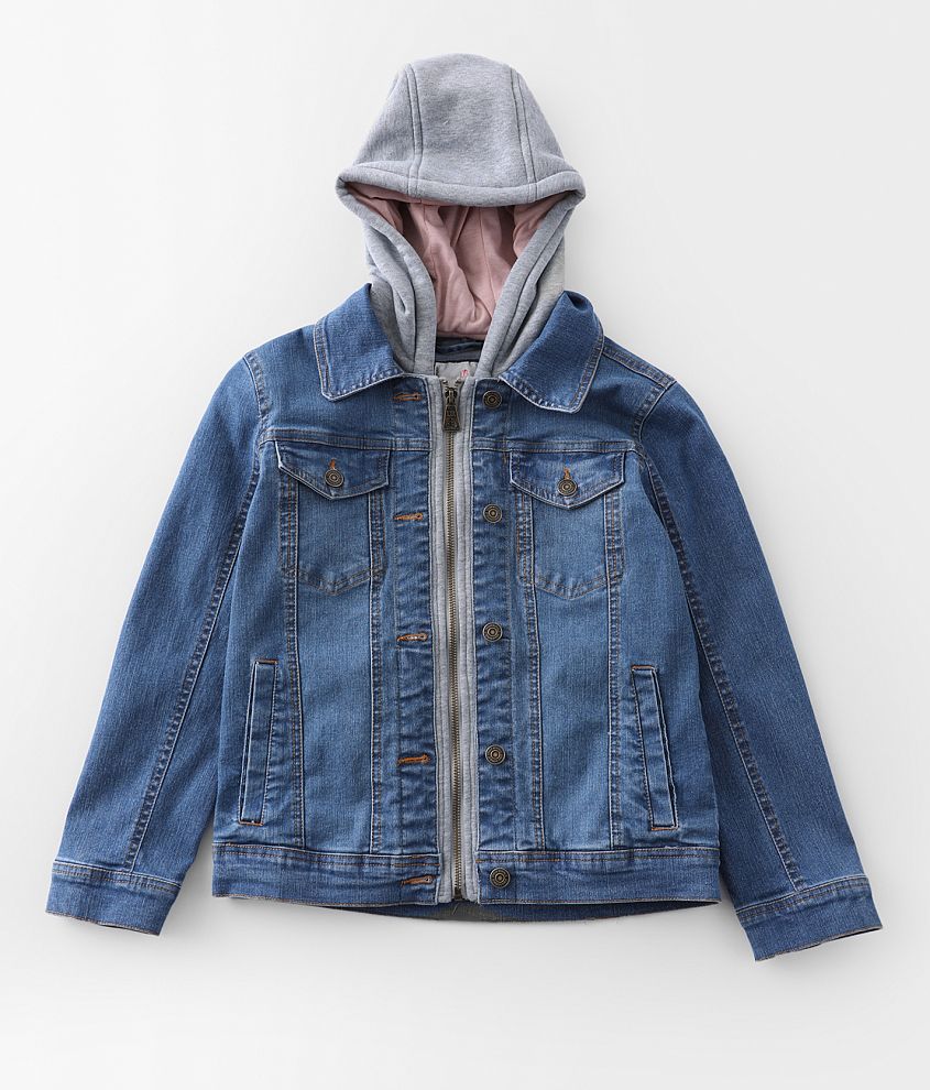 Girls - Urban Republic Hooded Denim Jacket front view