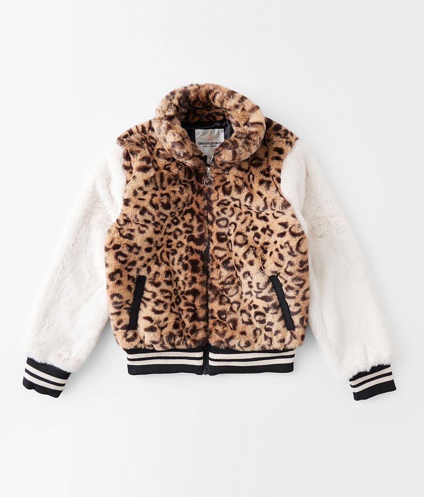 girls faux fur bomber jacket, girls coats & jackets