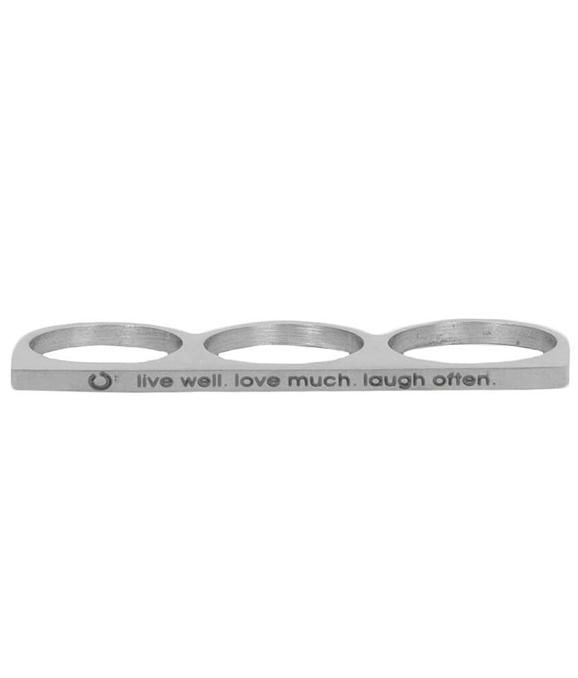 JAECI Live Love Laugh Three Finger Ring front view