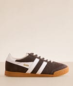 elan tobacco and white color block suede leather sneakers Gola Elan Sneaker 7 / Mocha/White