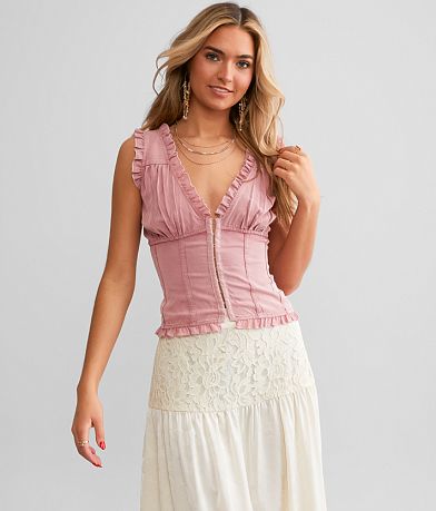Gimmicks Ruffle Corset Tank Top FULL_LEFT_SIDE