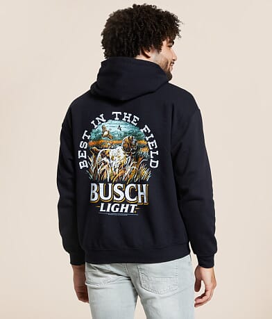 JEDCo Busch Light® Spaniel Flush Hooded Sweatshirt front view