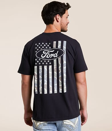 JEDCo Ford USA Camo T-Shirt front view