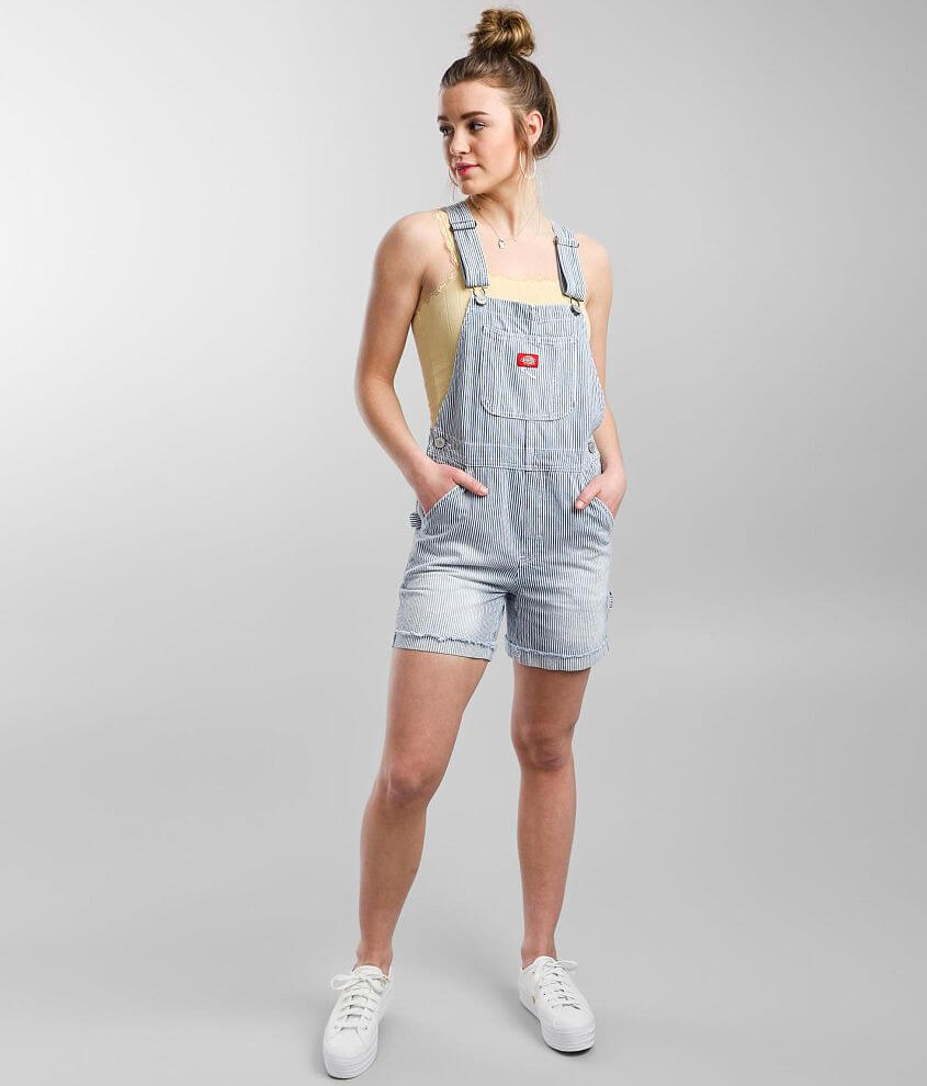Dickies&#174; Carpenter Striped Overall Shorts front view