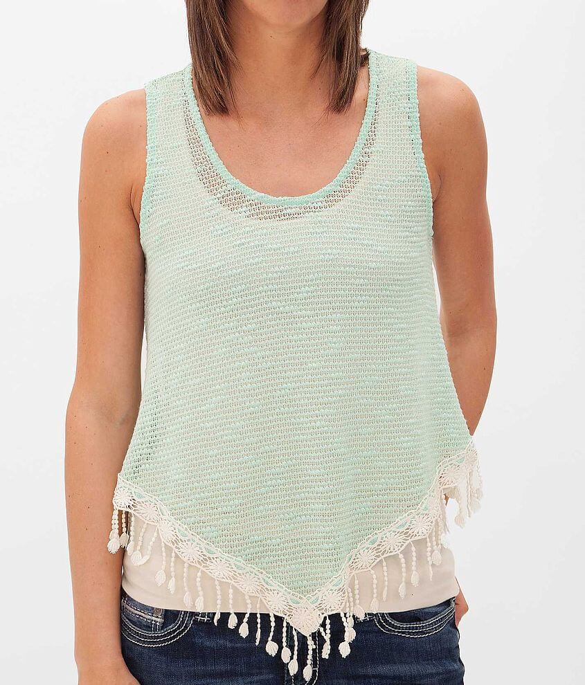 Daytrip Open Weave Tank Top front view