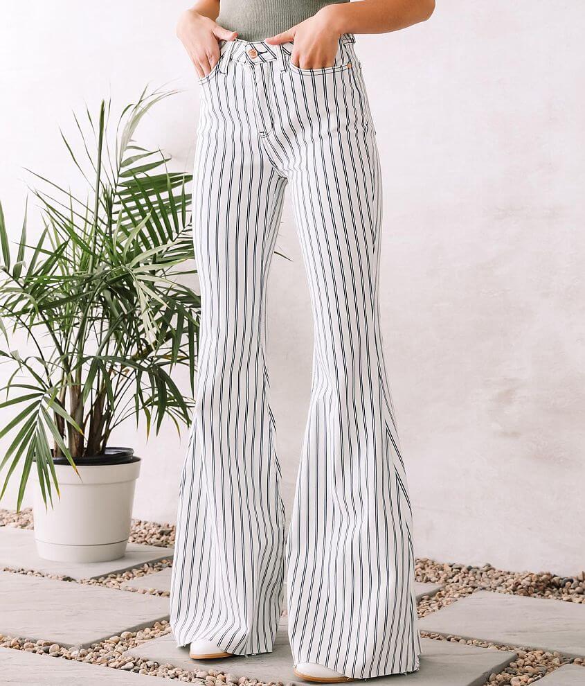 Striped Flare Jeans | Dark Blue