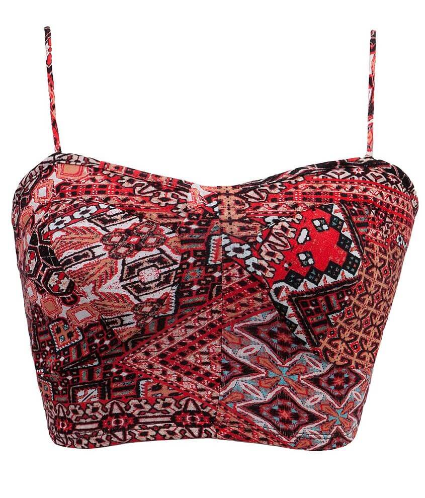 BKE Printed Bralette - Women's Bandeaus/Bralettes in Red