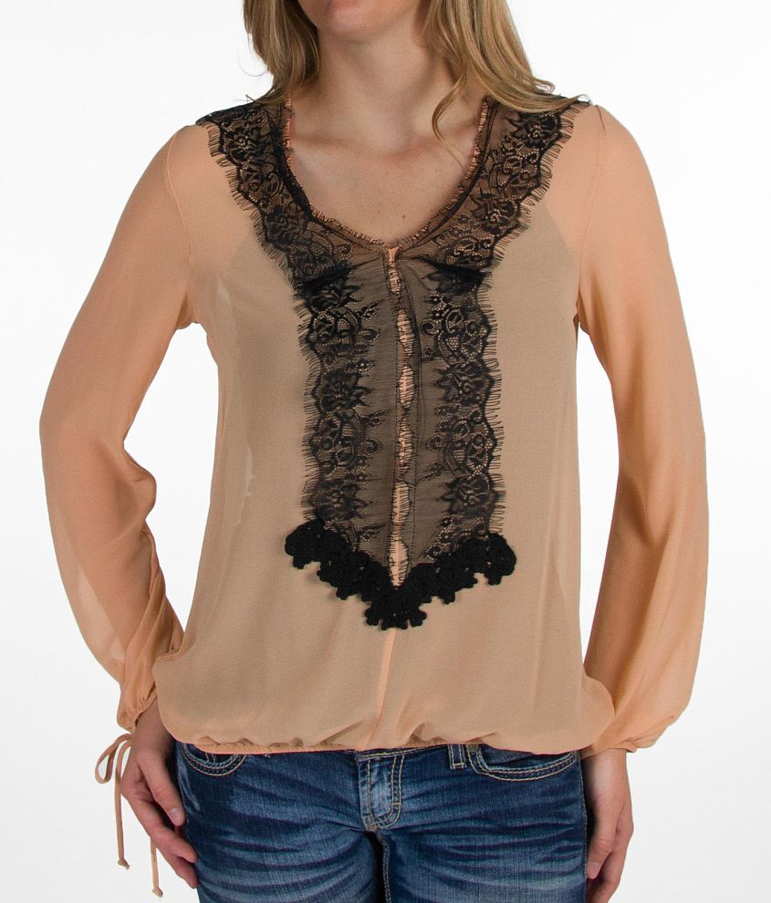 BKE Boutique Chiffon Shirt front view