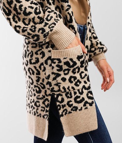 Daytrip Animal Print Cardigan Sweater misc detail 1 view