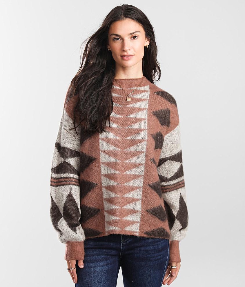 Daytrip Diamond Printed Sweater front view