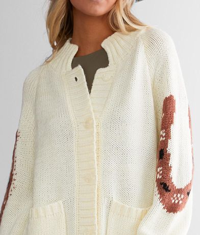 Sterling &amp; Stitch Open Weave Cardigan Sweater misc detail 1 view