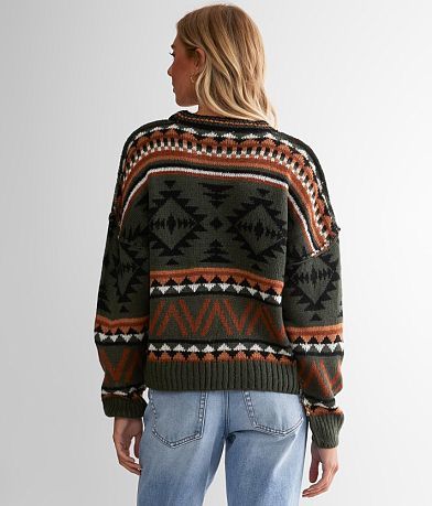 Gilded Intent Geometric Print Sweater BACK