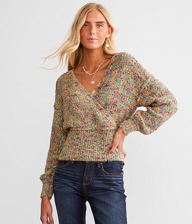 Willow & Root Color Pop Metallic Sweater front view